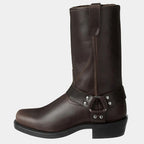 Bottes western mixtes à tige mi-mollet, trois coloris, du 39 au 46, marron foncé