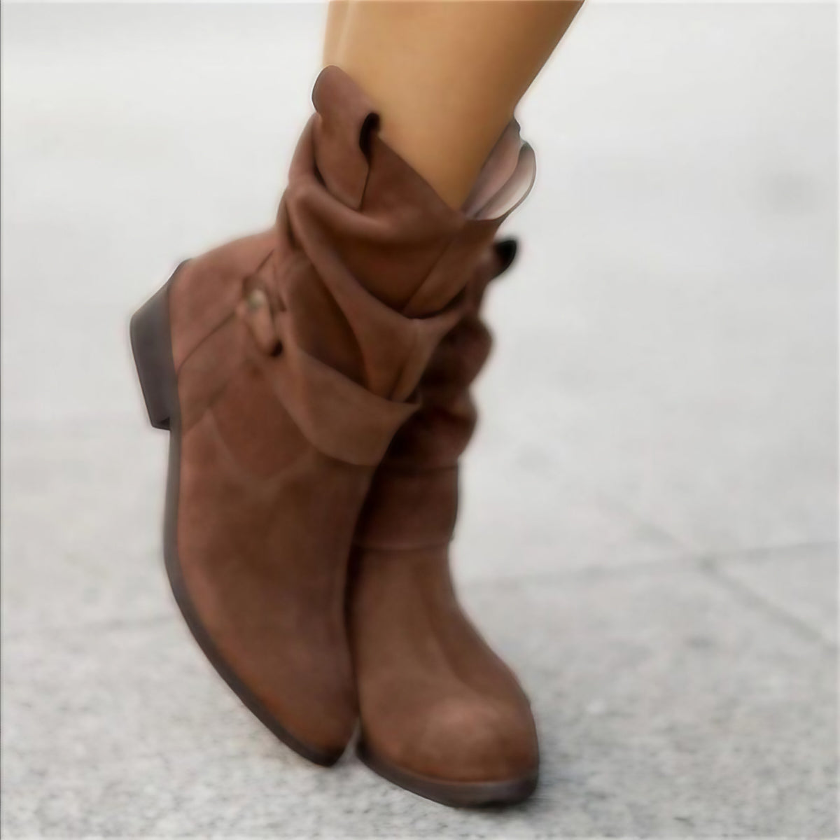 Bottines basses femme bout rond, talon bas, cinq coloris, marron foncé