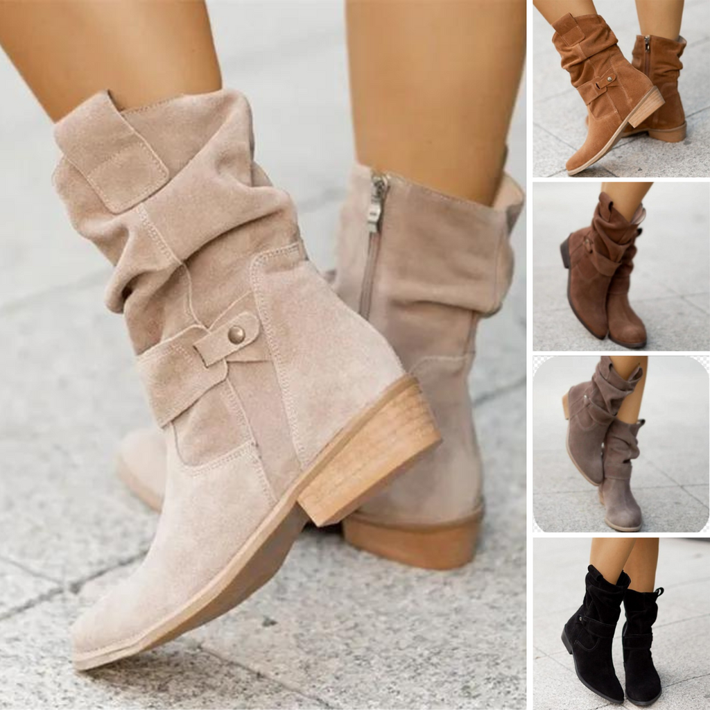 Bottines basses femme bout rond, talon bas, cinq coloris