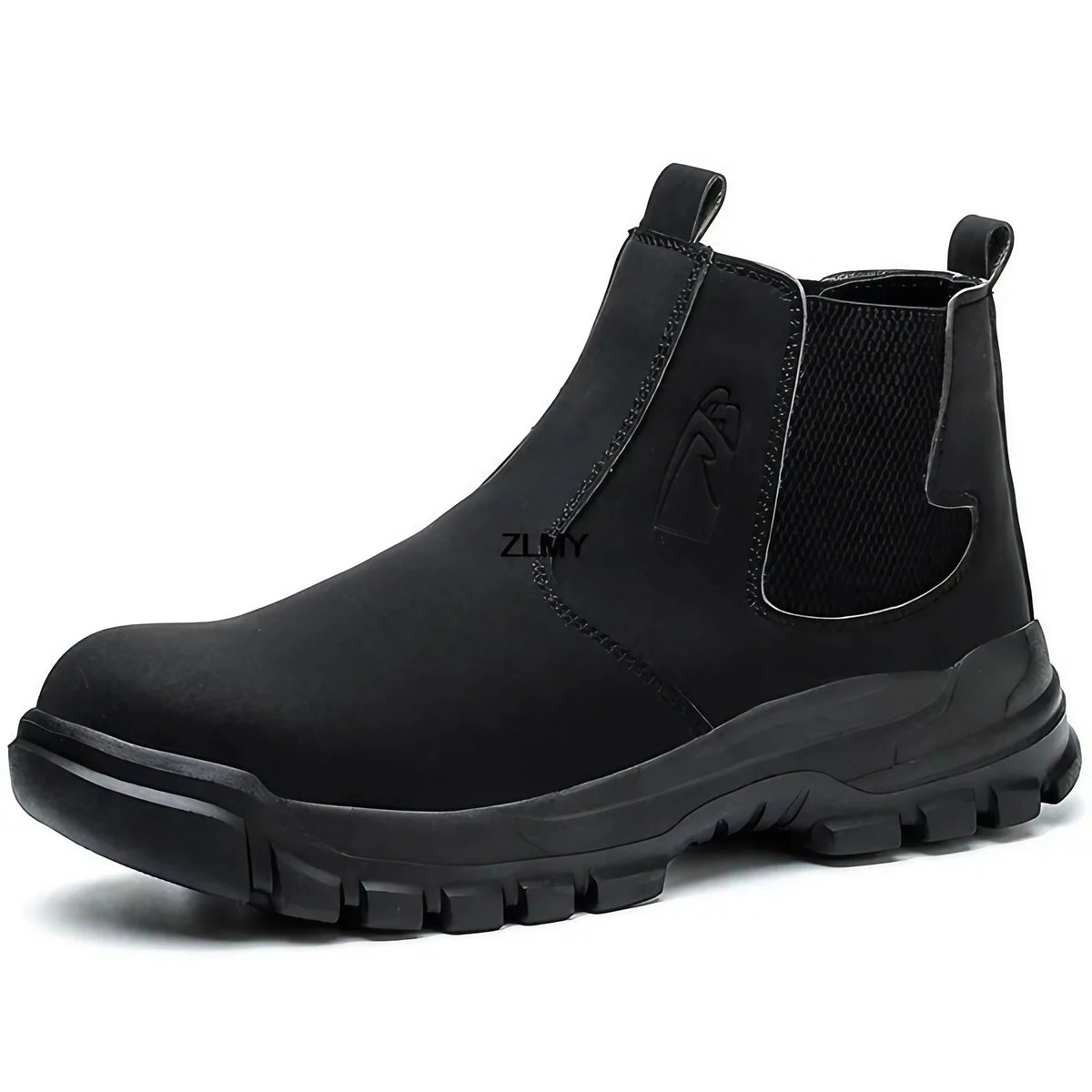 Bottines Chelsea de sécurité mixtes, embout acier, du 37 au 48, noir
