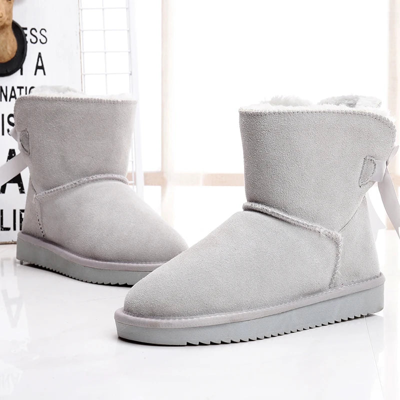 Bottines d'hiver femme en daim, doublure fourrure synthétique