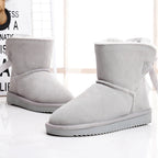 Bottines d'hiver femme en daim, doublure fourrure synthétique