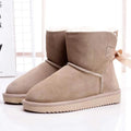 Bottines d'hiver femme en daim, doublure fourrure synthétique, sable