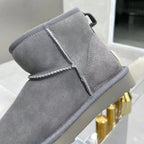 Bottines d'hiver femme en simili daim, doublure fausse fourrure