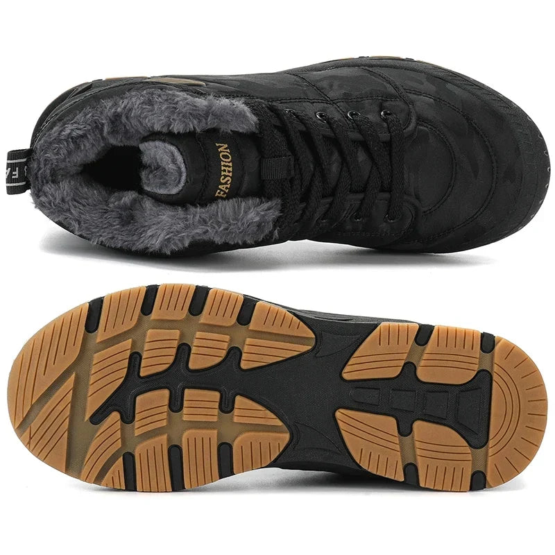 Bottines d'hiver homme imperméables, semelle en caoutchouc