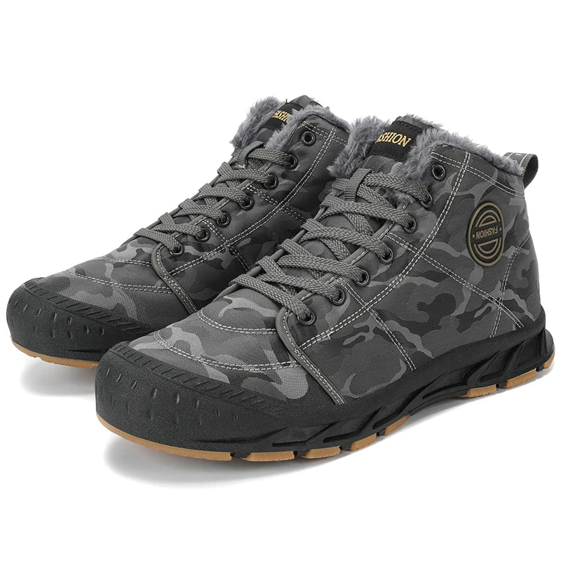 Bottines d'hiver homme imperméables, semelle en caoutchouc