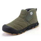 Bottines d'hiver fourrées imperméables, hommes et femmes, vert