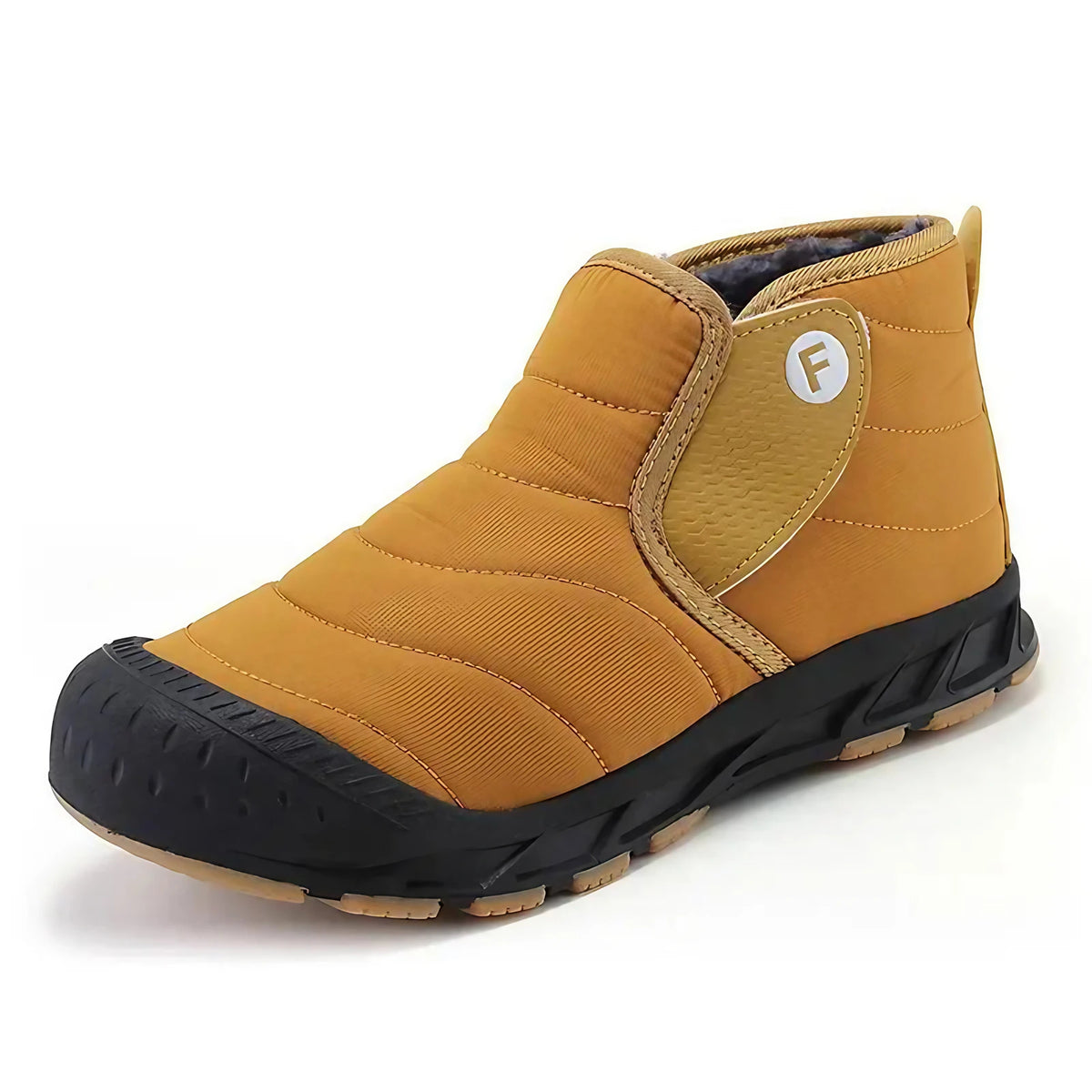 Bottines d'hiver fourrées imperméables, hommes et femmes, jaune