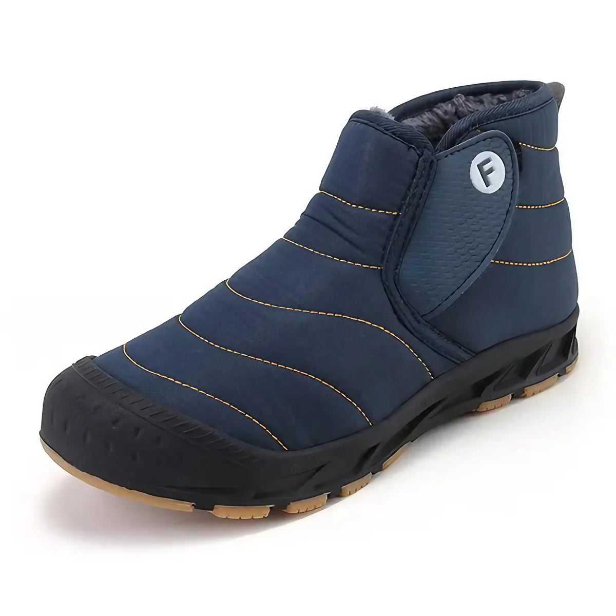 Bottines d'hiver fourrées imperméables, hommes et femmes, bleu