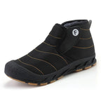 Bottines d'hiver fourrées imperméables, hommes et femmes, noir