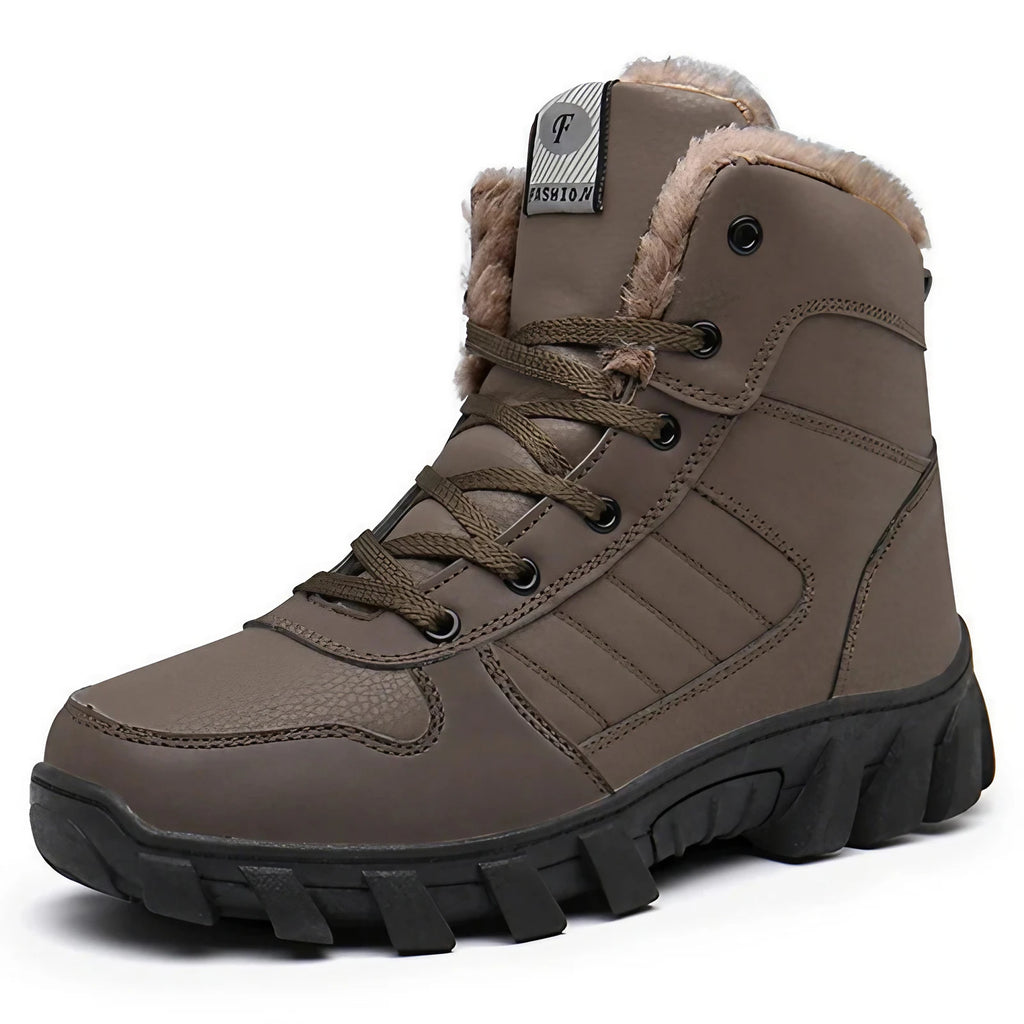 Bottines d'hiver mixtes fourrées, tige imperméable, du 35 au 46, kaki