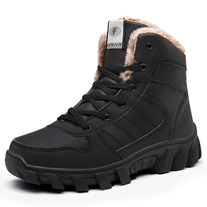 Bottines d'hiver mixtes fourrées, tige imperméable, du 35 au 46, noir