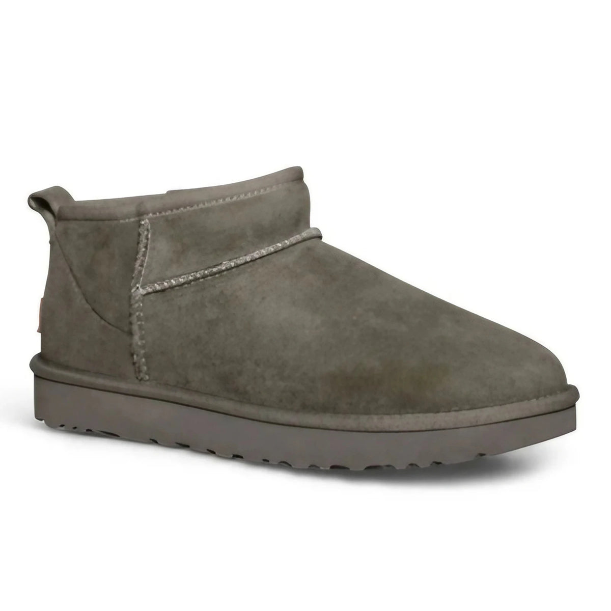Bottines d'hiver femme fourrées en suédine, semelle antidérapante, gris