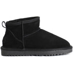 Bottines d'hiver femme fourrées en suédine, semelle antidérapante, noir
