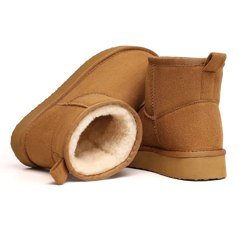 Bottines fourrées femme d'hiver, semelle antidérapante