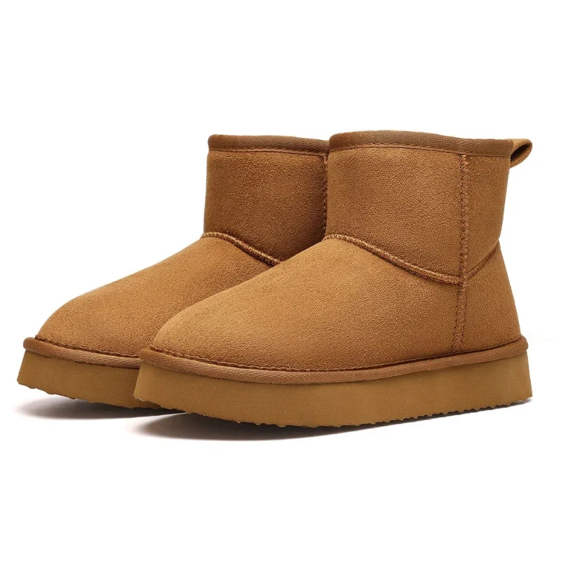 Bottines fourrées femme d'hiver, semelle antidérapante