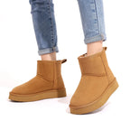 Bottines fourrées femme d'hiver, semelle antidérapante