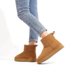 Bottines fourrées femme d'hiver, semelle antidérapante