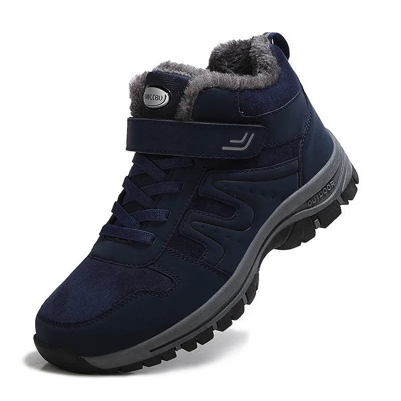 Bottines d'hiver femme fourrées et imperméables, à enfiler, bleu