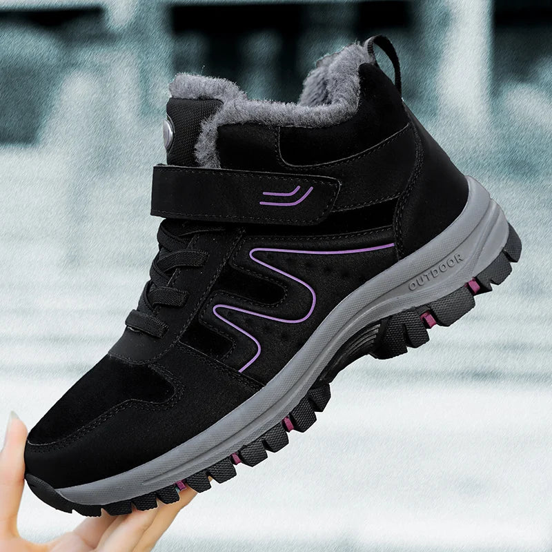 Bottines d'hiver femme fourrées et imperméables, à enfiler