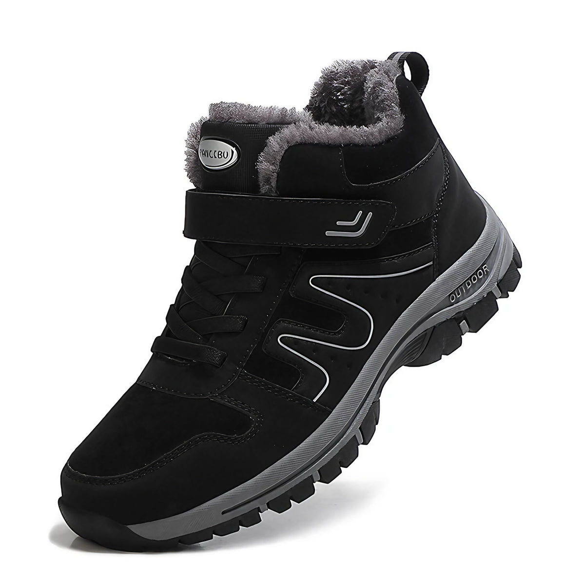 Bottines d'hiver femme fourrées et imperméables, à enfiler, noir
