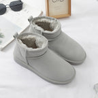 Bottines d'hiver femme doublées, semelle caoutchouc, sept coloris, gris clair