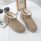 Bottines d'hiver femme doublées, semelle caoutchouc, sept coloris, kaki