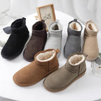 Bottines d'hiver femme doublées, semelle caoutchouc, sept coloris