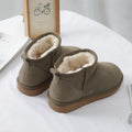Bottines d'hiver femme doublées, semelle caoutchouc, sept coloris, café