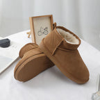 Bottines d'hiver femme doublées, semelle caoutchouc, sept coloris, marron