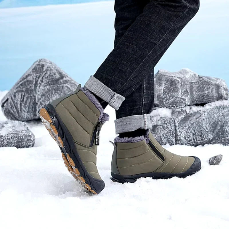Bottines d'hiver unisexe fourrées, zip latéral, du 36 au 46