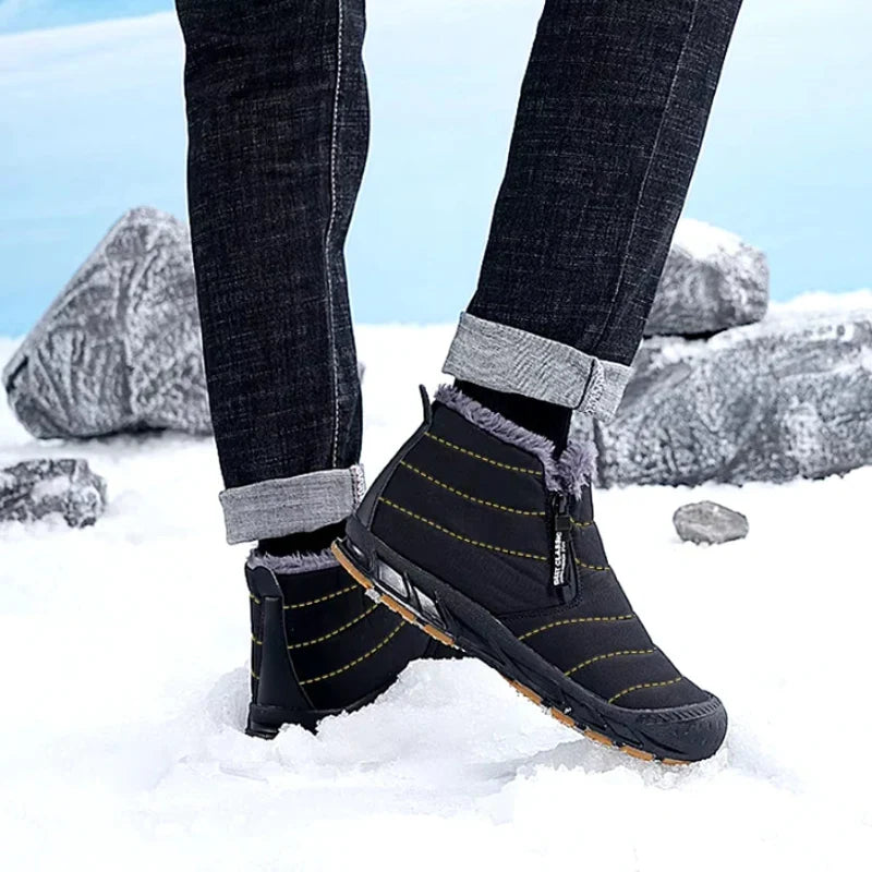 Bottines d'hiver unisexe fourrées, zip latéral, du 36 au 46