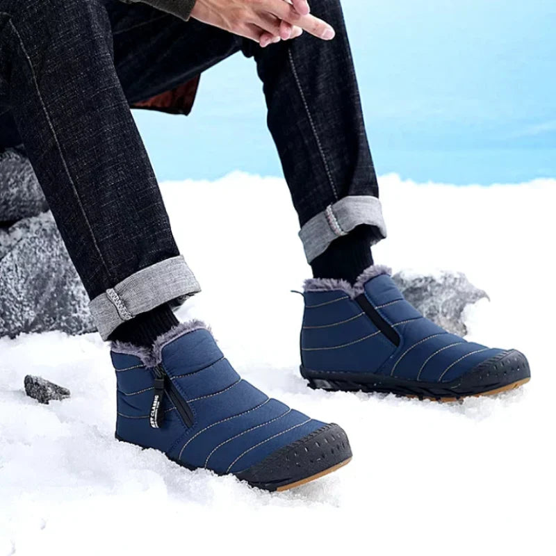Bottines d'hiver unisexe fourrées, zip latéral, du 36 au 46