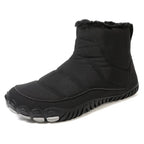 Bottines d'hiver pieds nus mixtes, fourrées et imperméables, noir