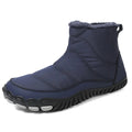 Bottines d'hiver pieds nus mixtes, fourrées et imperméables, bleu