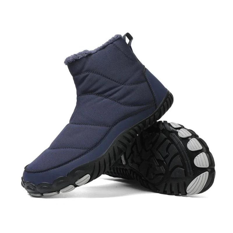 Bottines d'hiver pieds nus mixtes, fourrées et imperméables