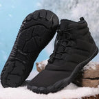 Bottines d'hiver pieds nus mixtes, fourrées, zip latéral
