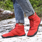 Bottines d'hiver pieds nus mixtes, fourrées, zip latéral