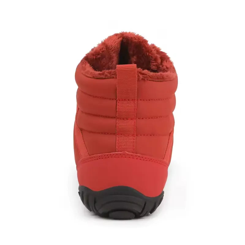 Bottines d'hiver pieds nus mixtes, fourrées, zip latéral