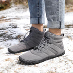 Bottines d'hiver pieds nus mixtes, fourrées, zip latéral