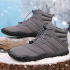 Bottines d'hiver pieds nus mixtes, fourrées, zip latéral