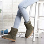 Bottines d'hiver en daim fourrées, mixtes, neuf coloris, vert