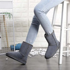 Bottines d'hiver en daim fourrées, mixtes, neuf coloris, gris