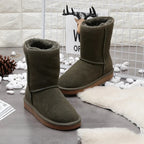 Bottines d'hiver en daim fourrées, mixtes, neuf coloris