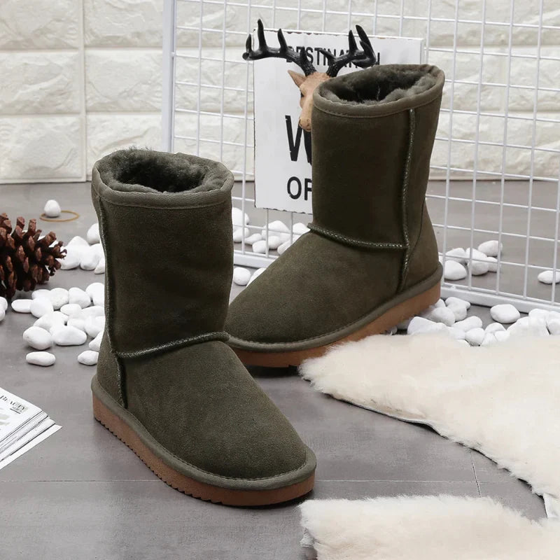 Bottines d'hiver en daim fourrées, mixtes, neuf coloris
