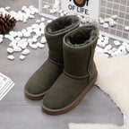 Bottines d'hiver en daim fourrées, mixtes, neuf coloris