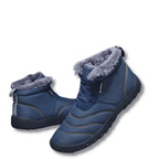 Bottines d'hiver mixtes pieds nus, doublure polaire, 38 au 46, bleu