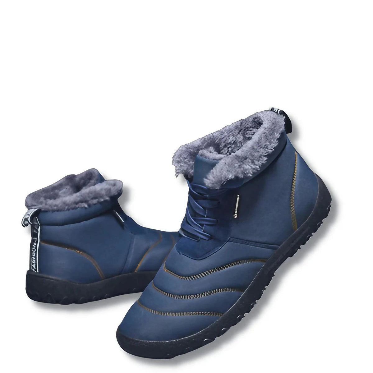 Bottines d'hiver mixtes pieds nus, doublure polaire, 38 au 46, bleu