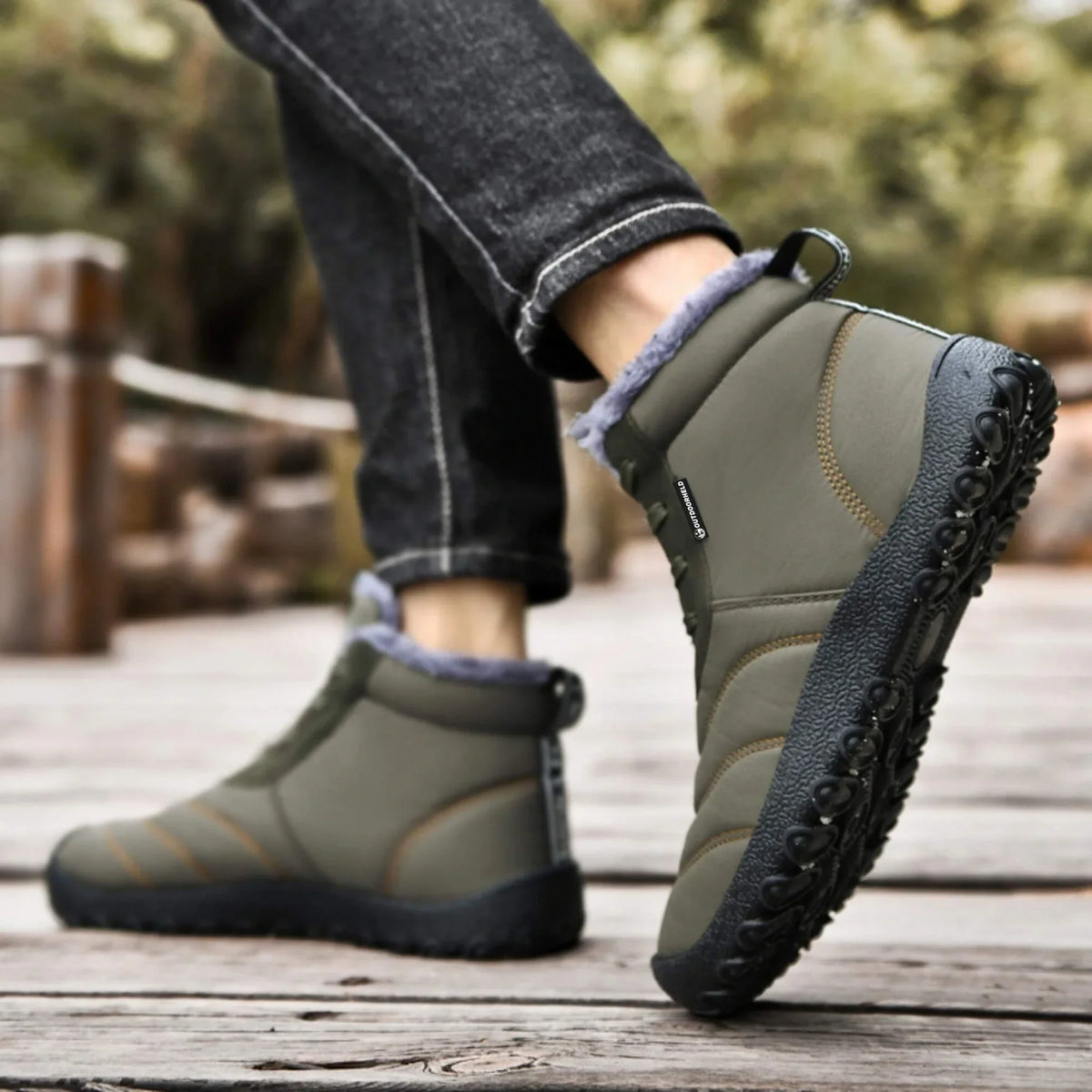 Bottines d'hiver mixtes pieds nus, doublure polaire, 38 au 46