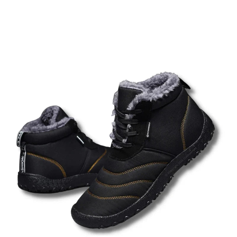 Bottines d'hiver mixtes pieds nus, doublure polaire, 38 au 46, noir